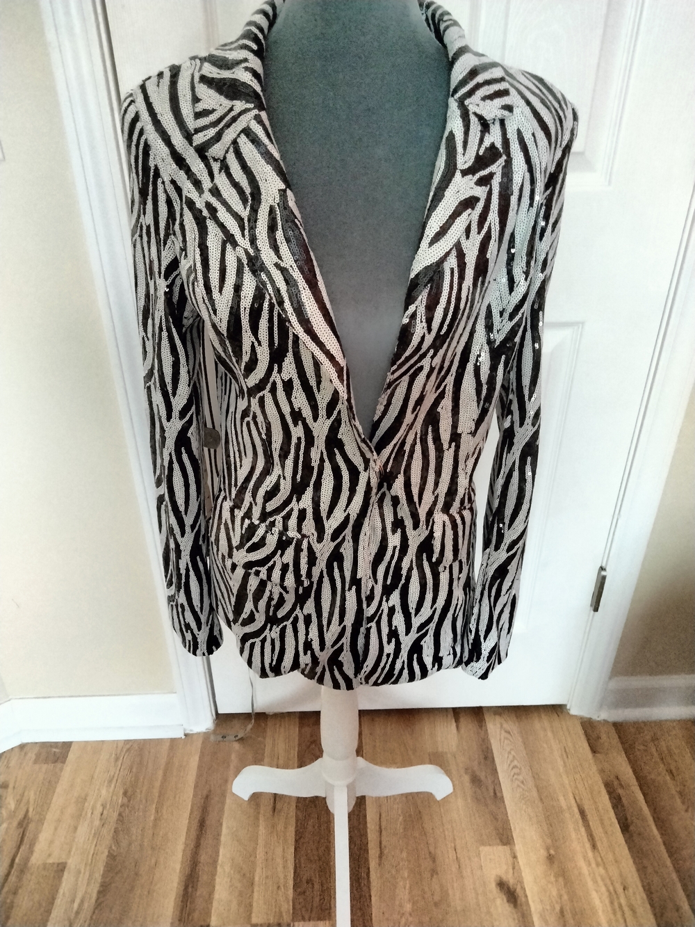 naked wardrobe Black and White Zebra-Print Blazer
